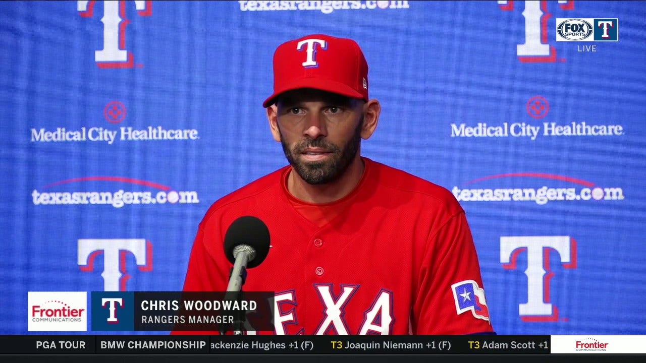 Chris Woodward talks 7-4 Rangers loss to the Dodgers