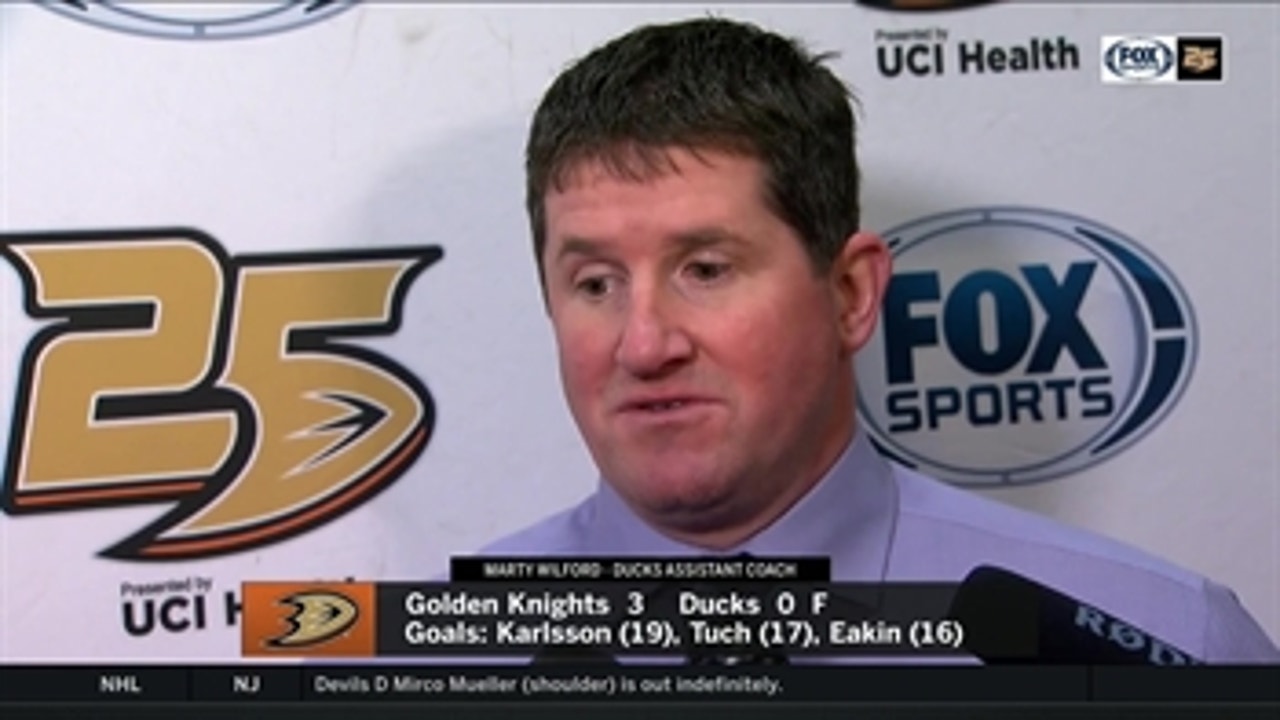 Ducks assistant Marty Wilford Ducks are doing a lot of the right things despite recent losing skid