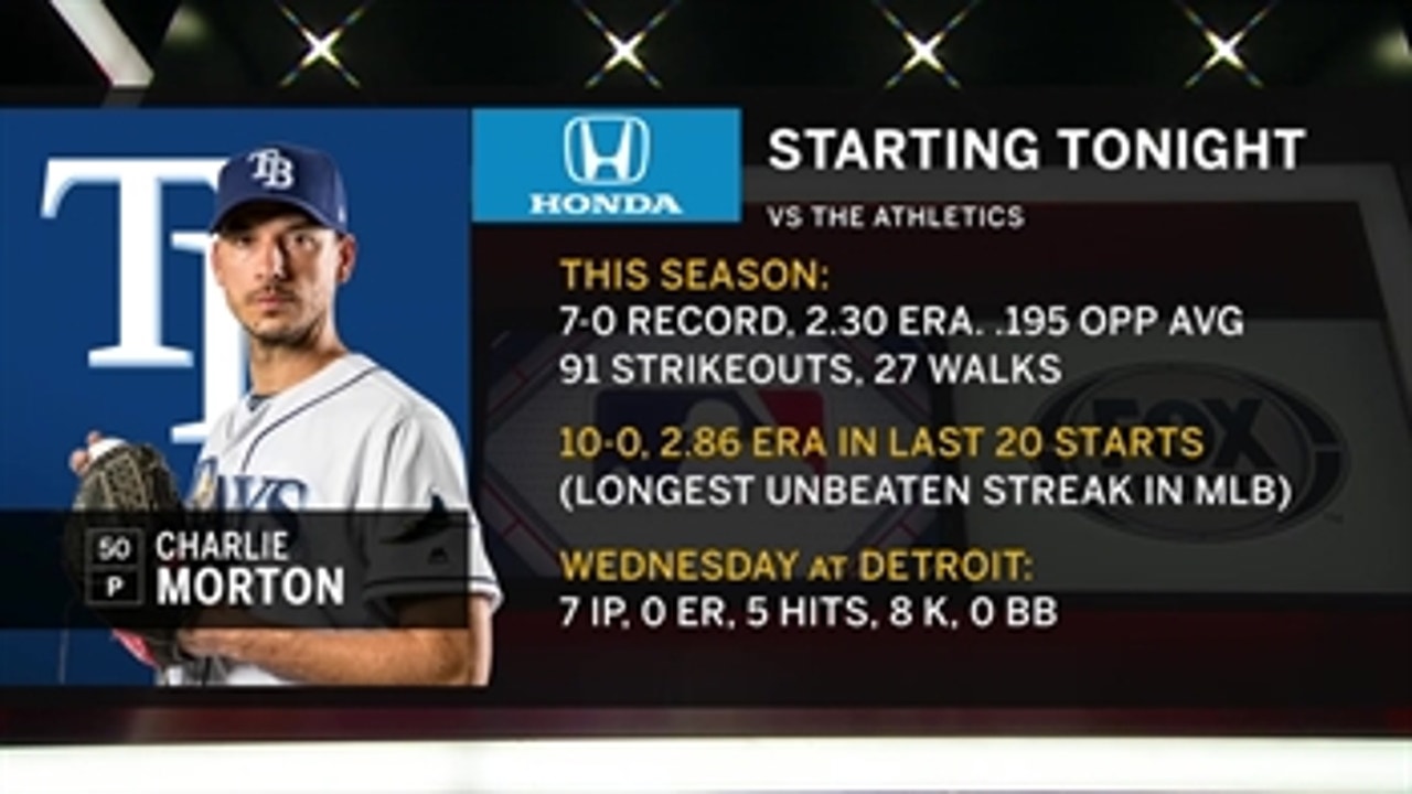Charlie Morton goes for his 8th W of the season against A's