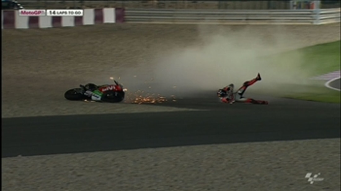 MotoGP: Stephan Bradl Crashes from Lead - Qatar GP 2014