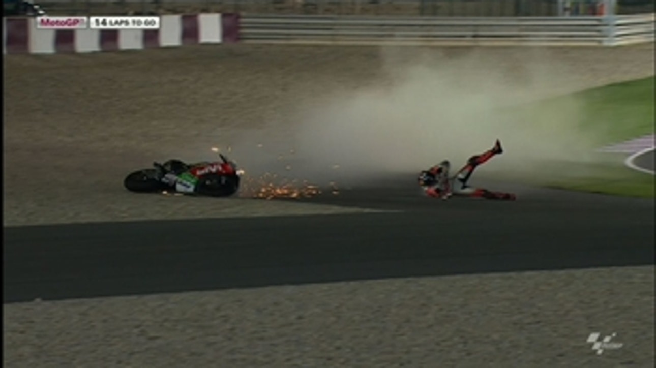 MotoGP: Stephan Bradl Crashes from Lead - Qatar GP 2014