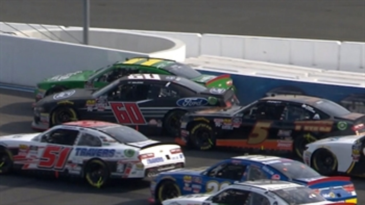 Truex & Majeski trigger wreck following restart at the Charlotte ROVAL | 2018 NASCAR XFINITY SERIES