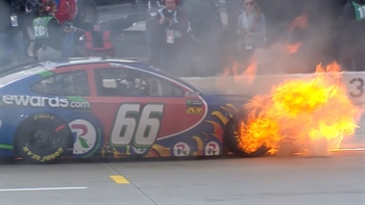 Timmy Hill erupts into flames on pit road ' 2018 MARTINSVILLE