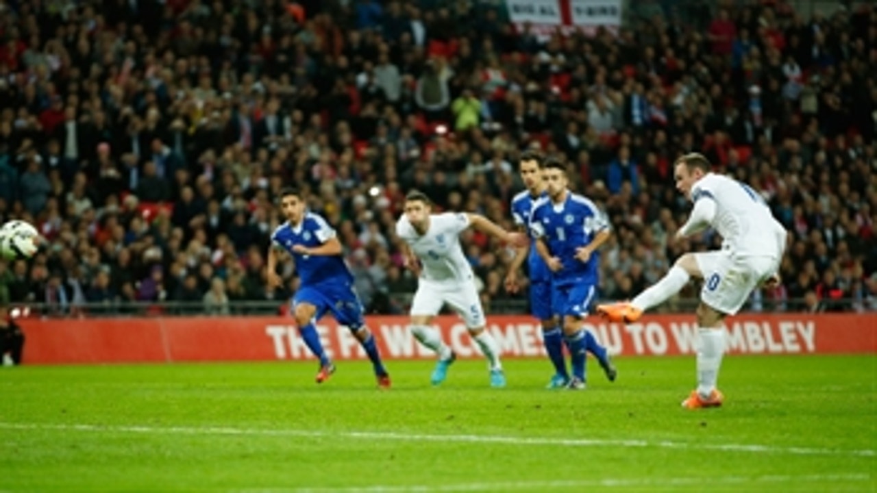 Rooney converts penalty, doubles England's lead