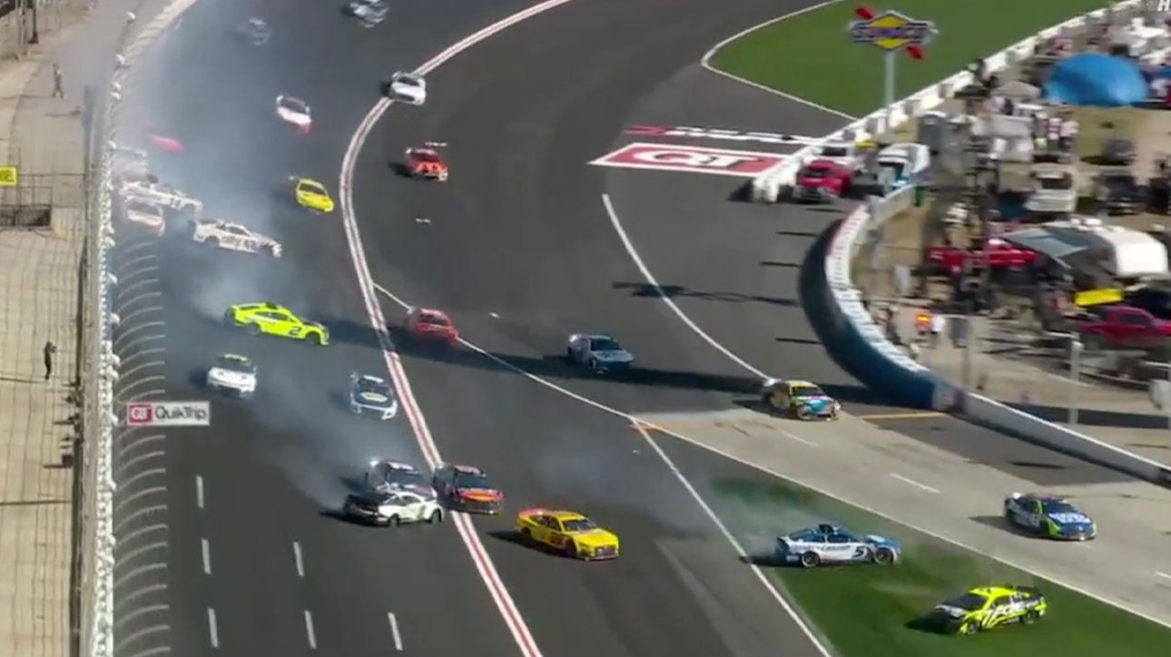 'Big One' triggered by Tyler Reddick's blown tire