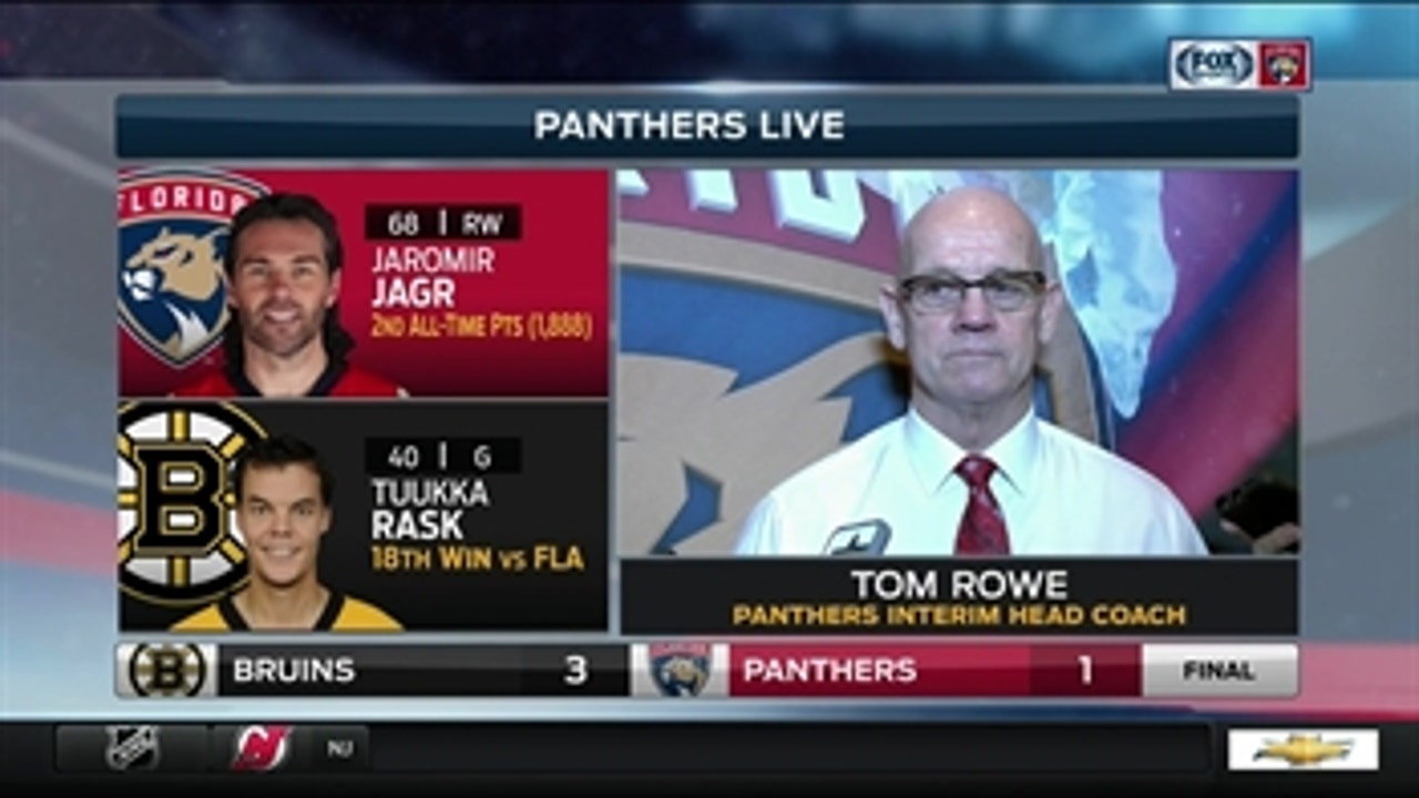 Tom Rowe -- Panthers vs. Bruins postgame press conference