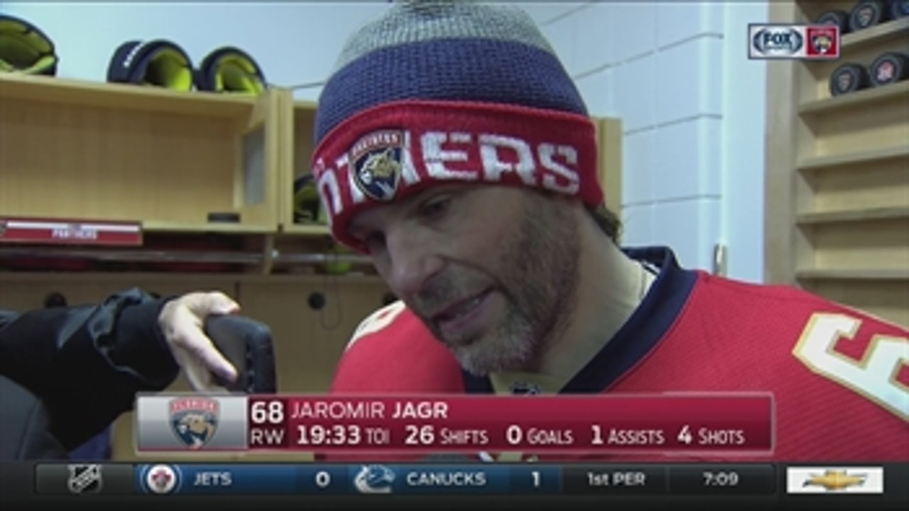 Jaromir Jagr reflects on his achievement after loss to Bruins