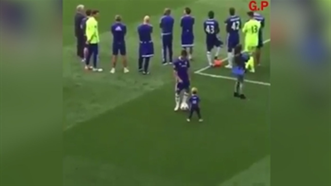 Eden Hazard definitely doesn't take it easy on his toddler son.