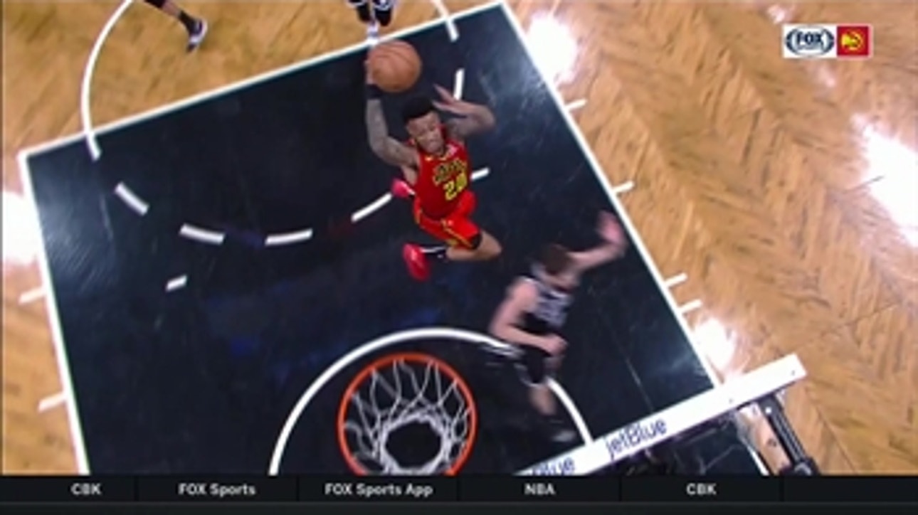 Hawks' John Collins with the poster dunk and the and-one vs. Nets
