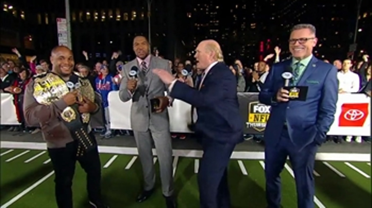 Daniel Cormier joins the FOX NFL crew during halftime