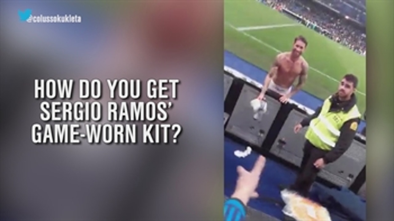 Fan trades a plate of pork loin for Sergio Ramos' jersey