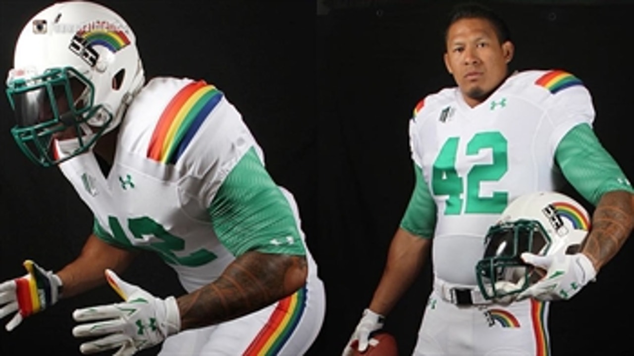 Hawaii to wear cool retro rainbow uniforms vs. Ohio State