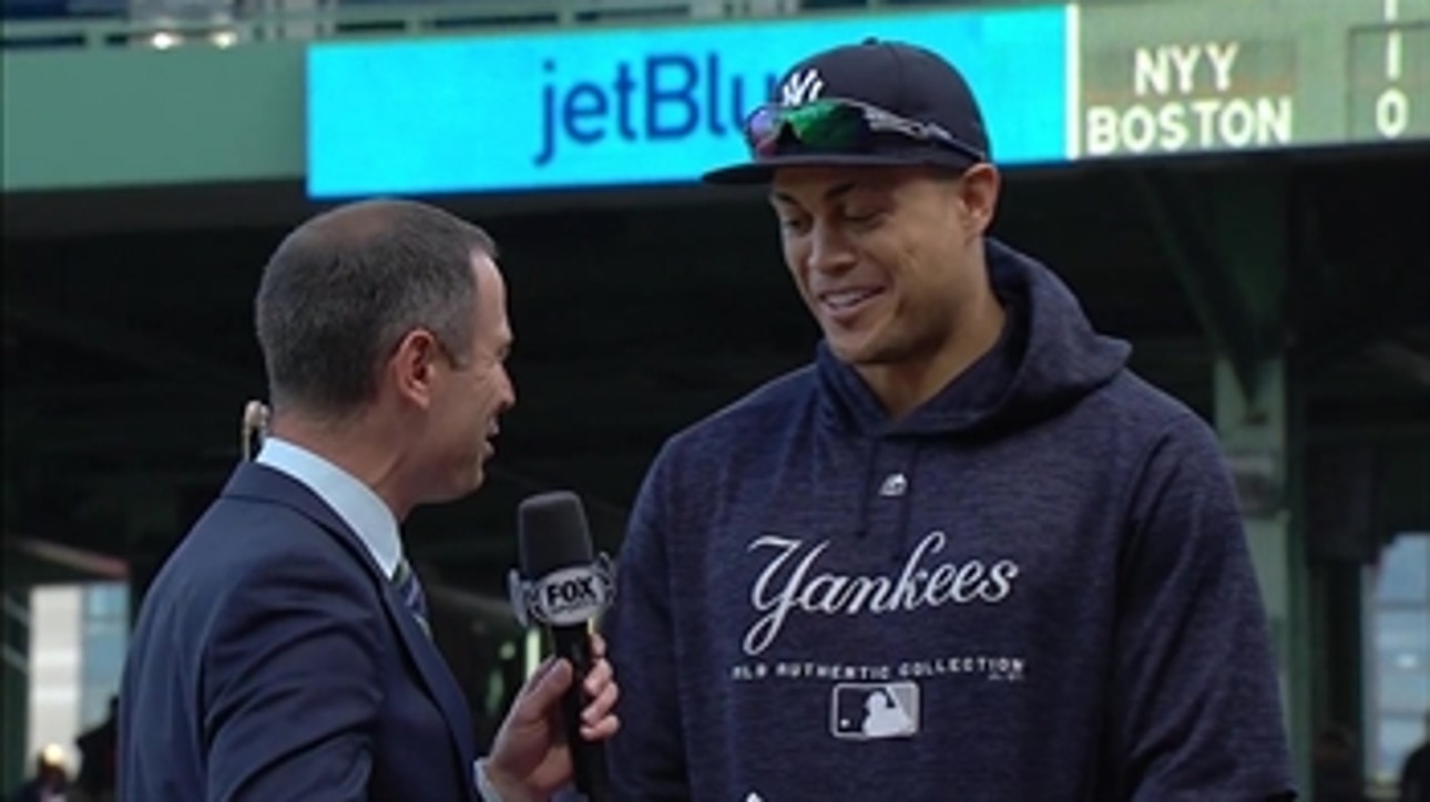 Giancarlo Stanton had the perfect reaction to a fan hitting him with his HR ball