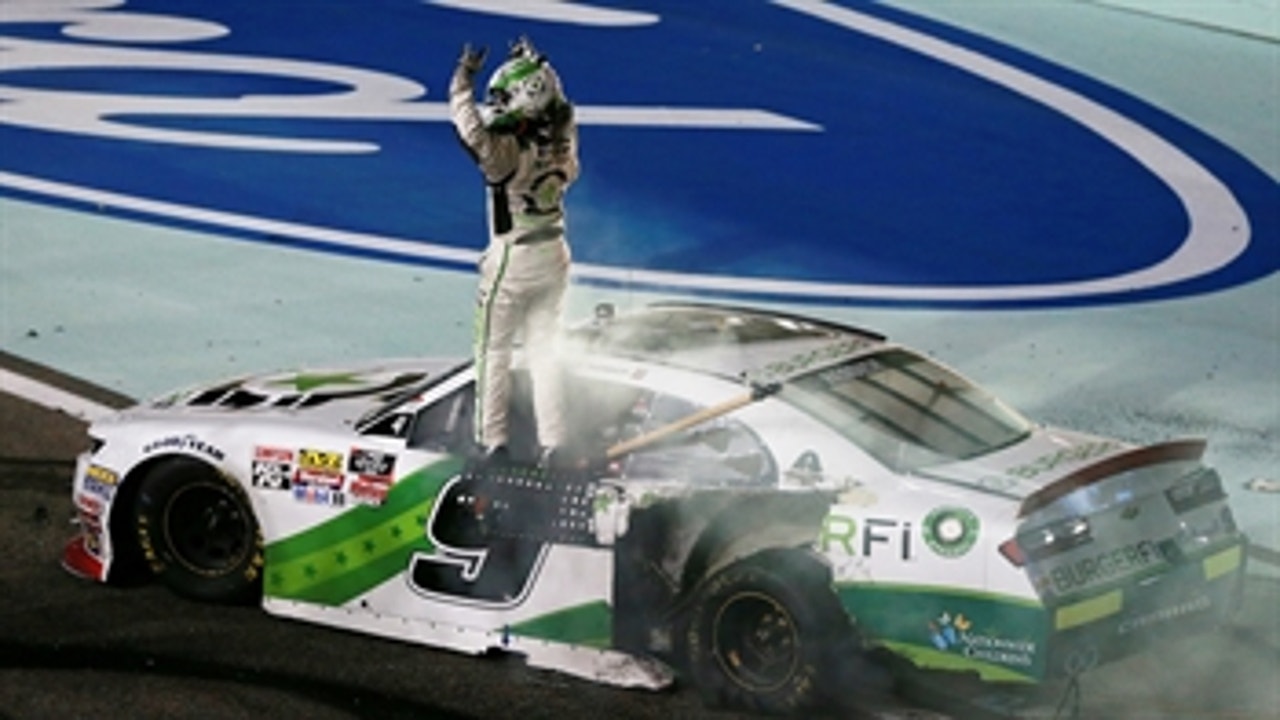 Tyler Reddick wins the 2018 NASCAR Xfinity Series title, then destroys his car with a burnout