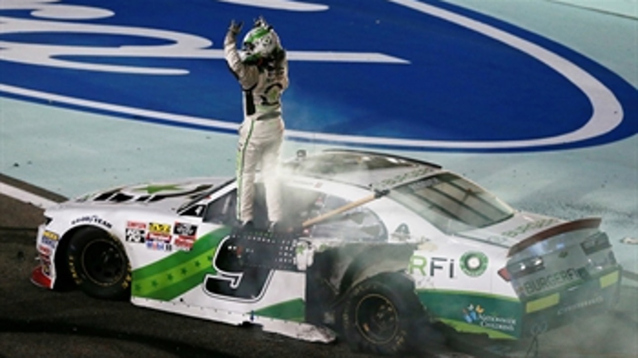Tyler Reddick wins the 2018 NASCAR Xfinity Series title, then destroys his car with a burnout