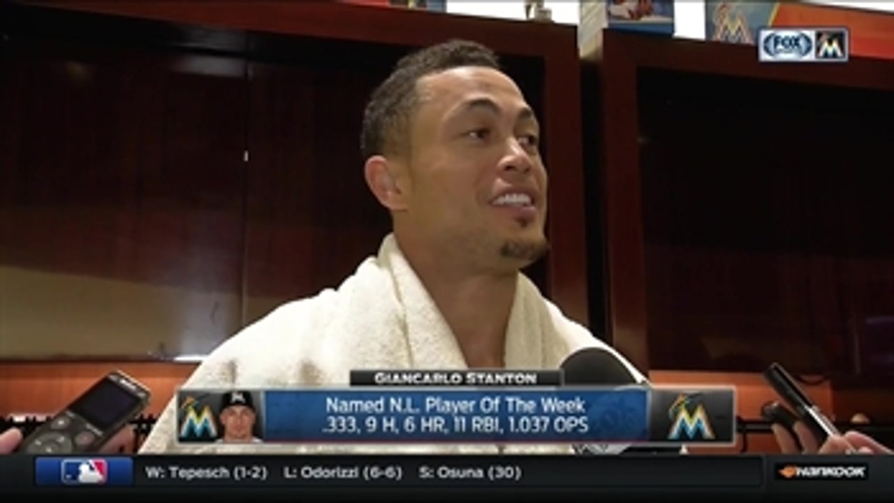 Giancarlo Stanton reveals how Marlins teammates celebrated with him