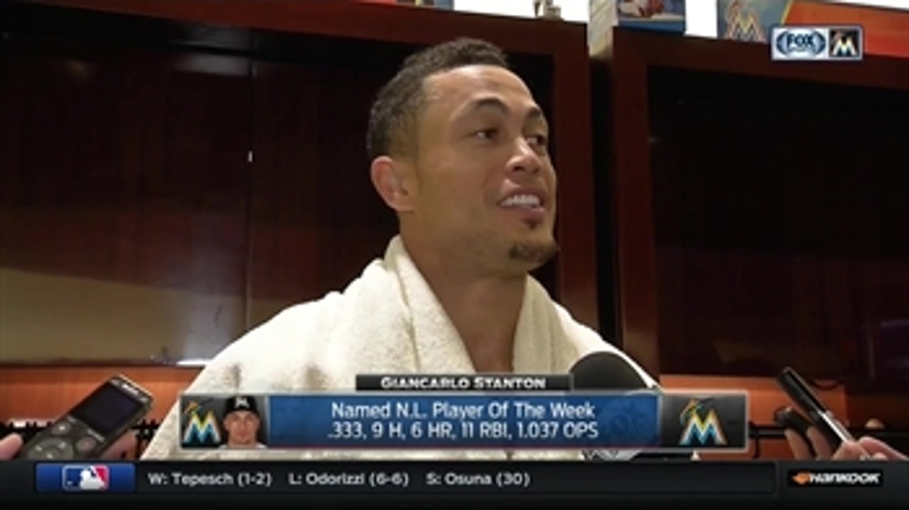 Giancarlo Stanton reveals how Marlins teammates celebrated with him