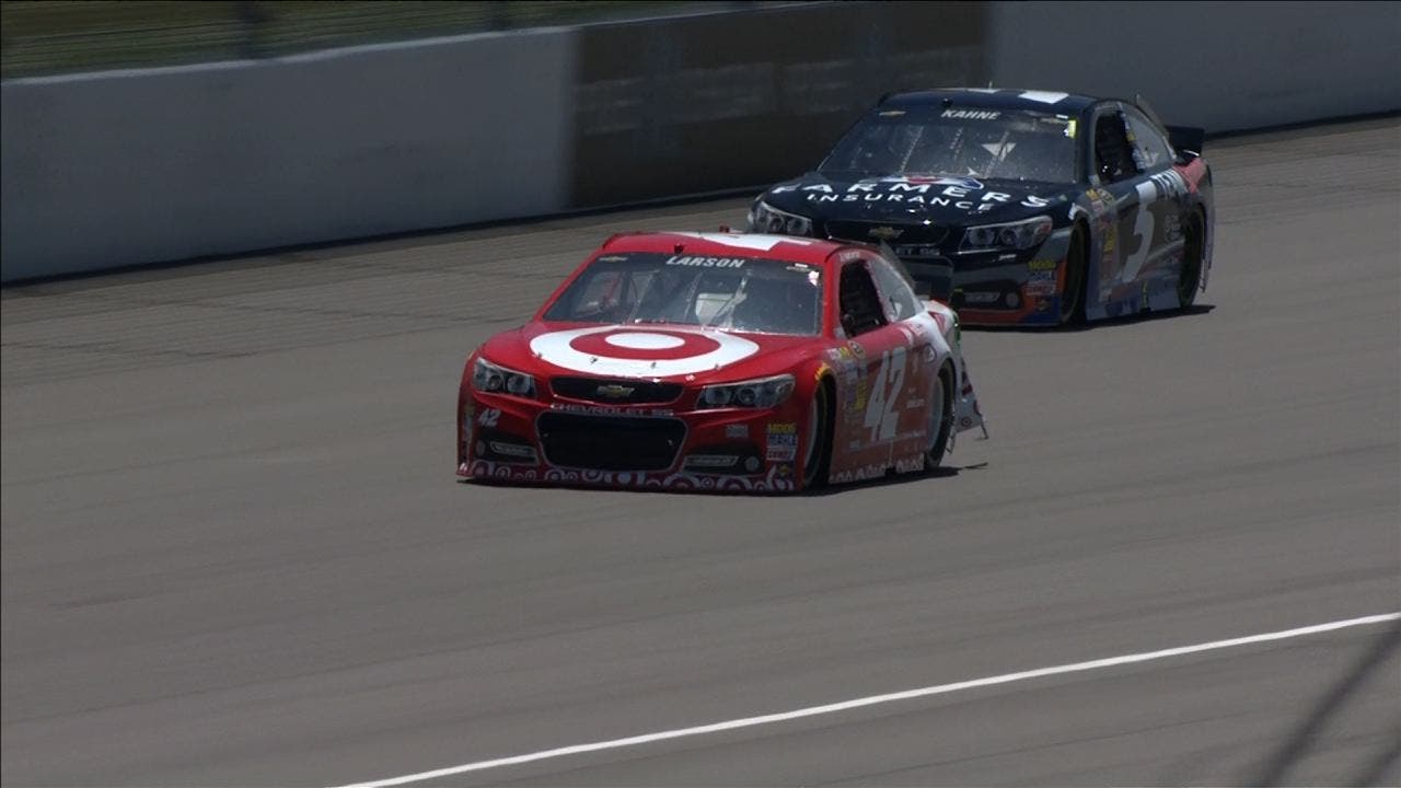 CUP: Kasey Kahne and Kyle Larson Suffer Early Damage - Michigan 2014