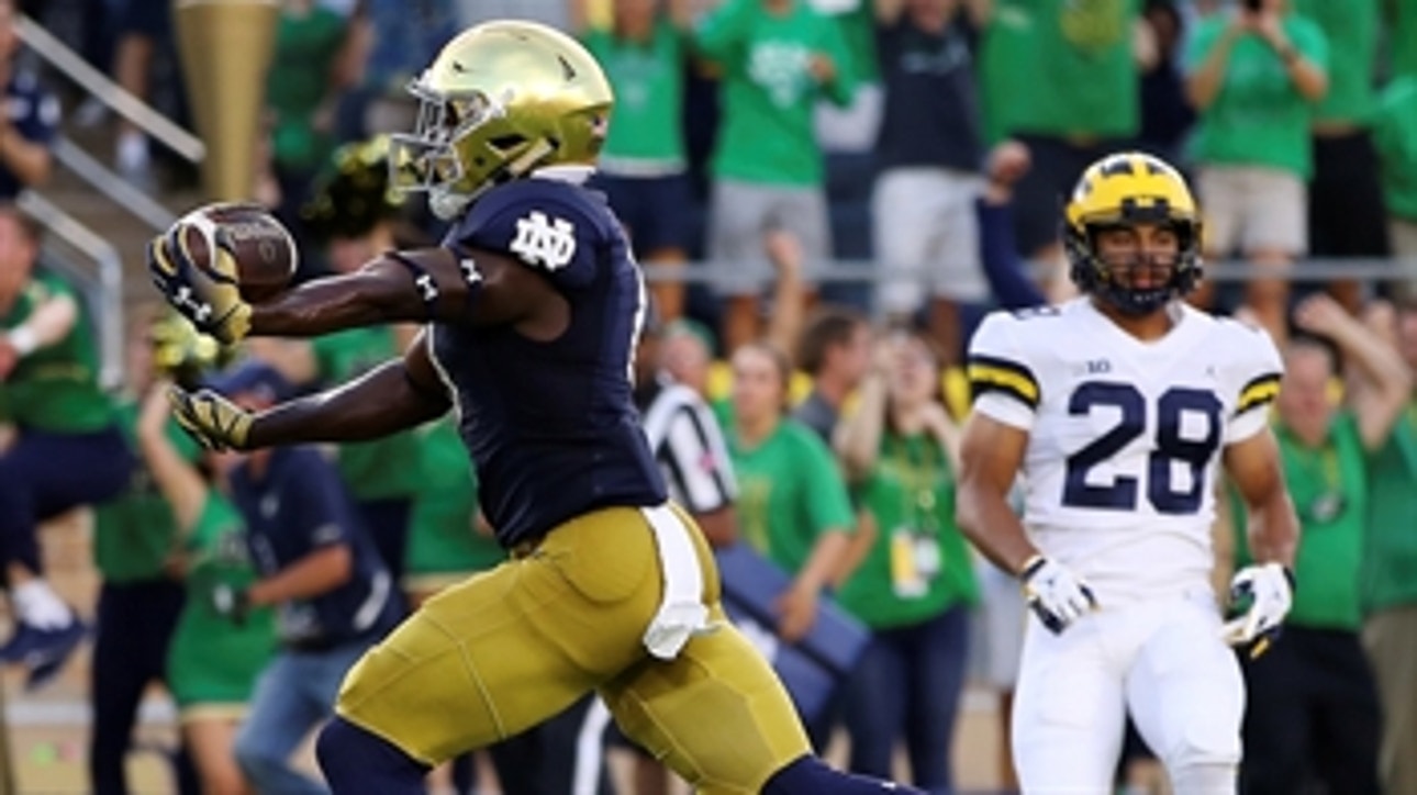 No. 12 Notre Dame survives No. 14 Michigan  24-17