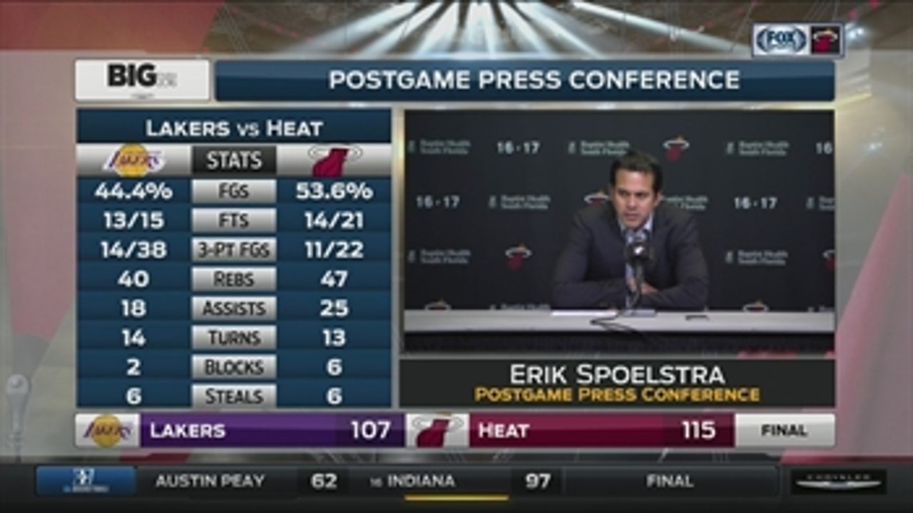 Erik Spoelstra -- Heat vs. Lakers postgame press conference