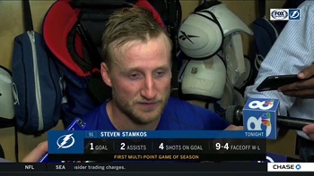 Steven Stamkos recaps overcoming slow start, scoring 350th career goal