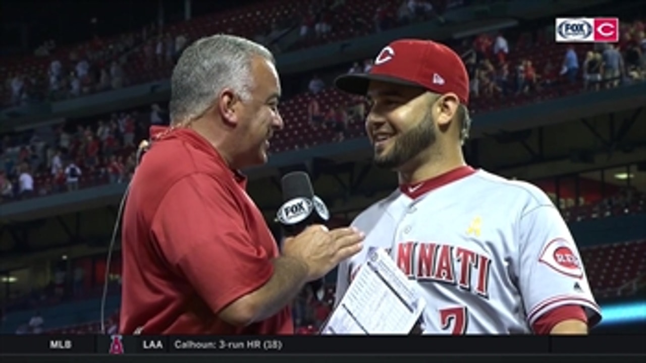 Eugenio Suarez talks about Luis Castillo's 11 strikeouts