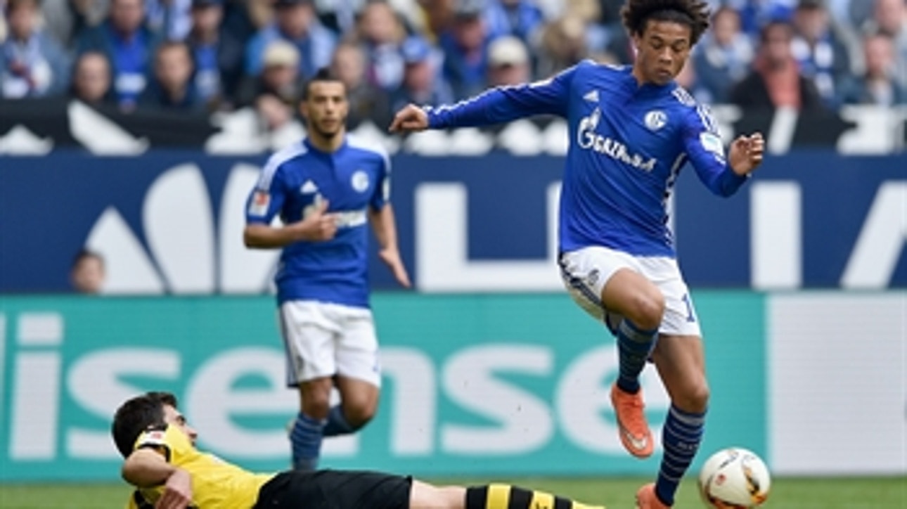Sane equalizes 1-1 for Schalke against Borussia Dortmund ' 2015-16 Bundesliga Highlights