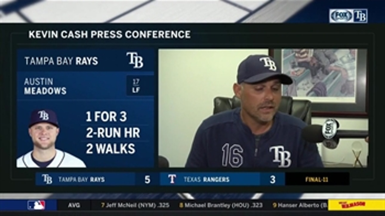 Kevin Cash discusses Austin Meadows' prowess at the dish, Rays' gritty extra-innings win