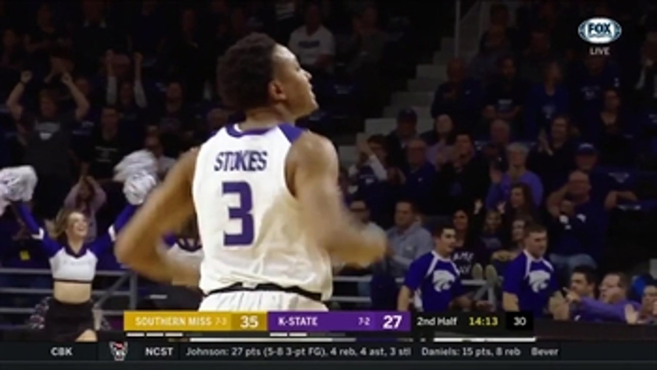 WATCH: Kamau Stokes goes on a 3-point frenzy in K-State's victory
