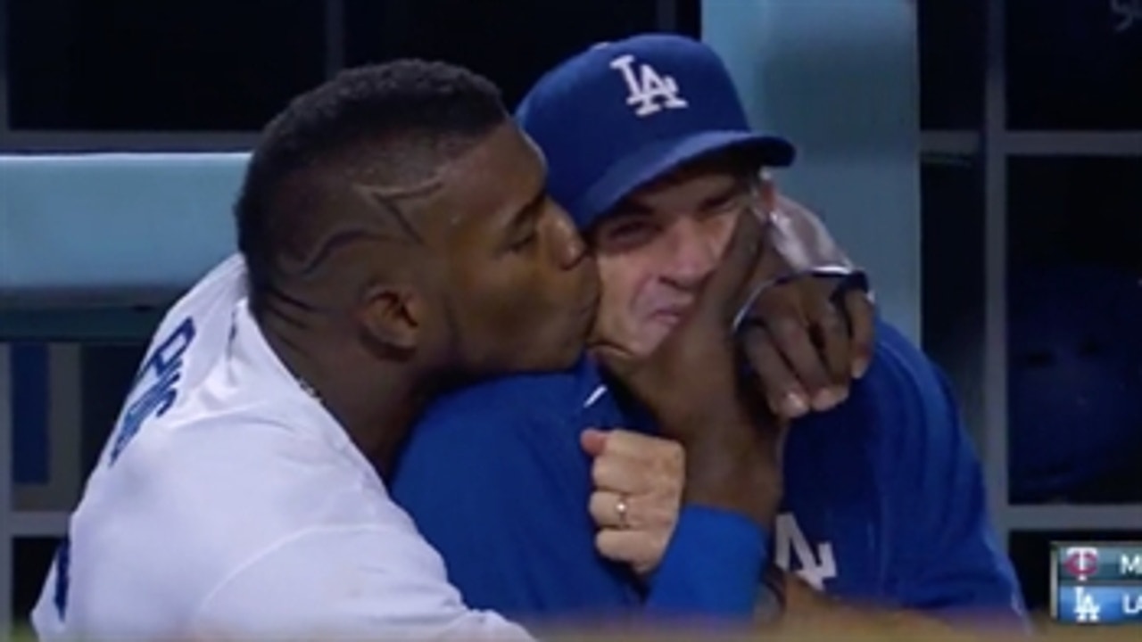 Yasiel Puig explains kissing his hitting coach