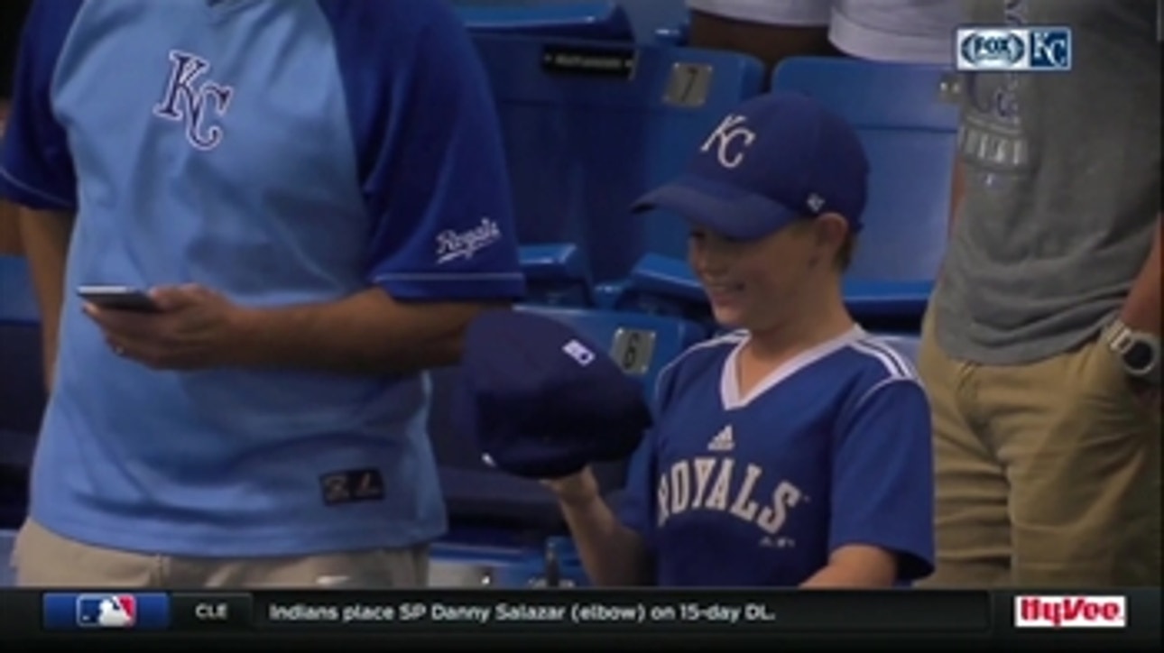 Danny Duffy loves the kid's reaction to getting his cap