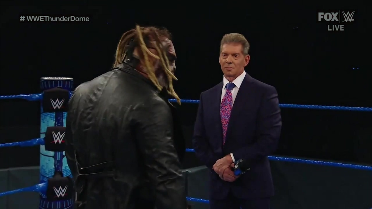 Vince McMahon and The Fiend stand face to face at the new Thunderdome