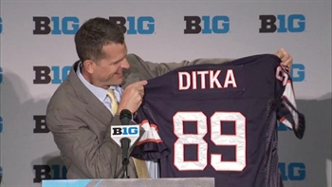 Jim Harbaugh has no nickname for Ohio State, shows off Mike Ditka jersey