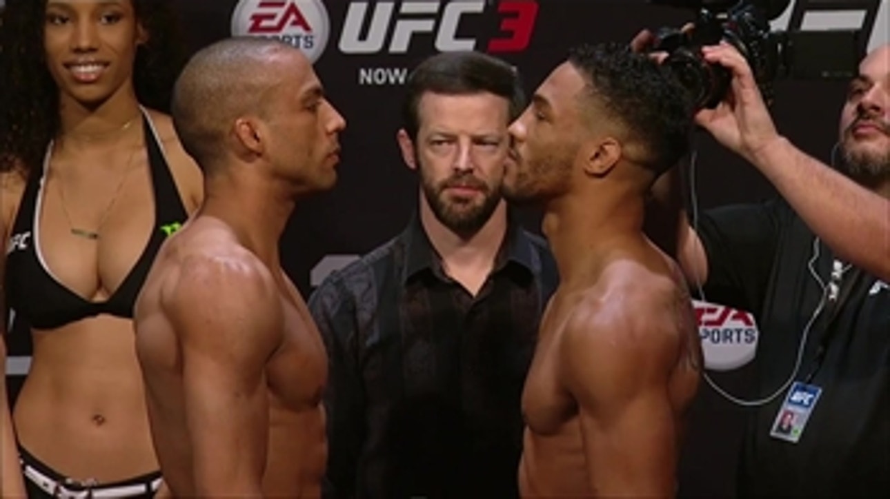 Edson Barboza vs Kevin Lee face-off ' WEIGH-IN ' UFC FIGHT NIGHT