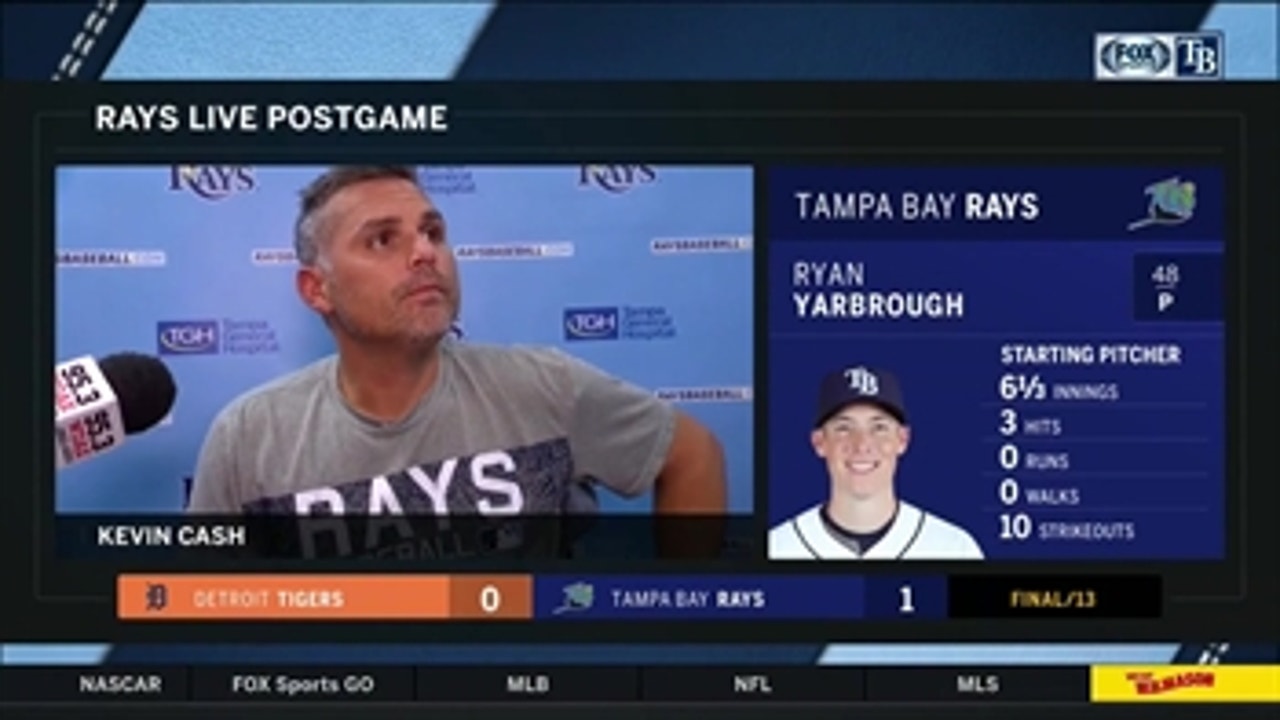 Kevin Cash applauds Ryan Yarbrough, bullpen for shutout performance