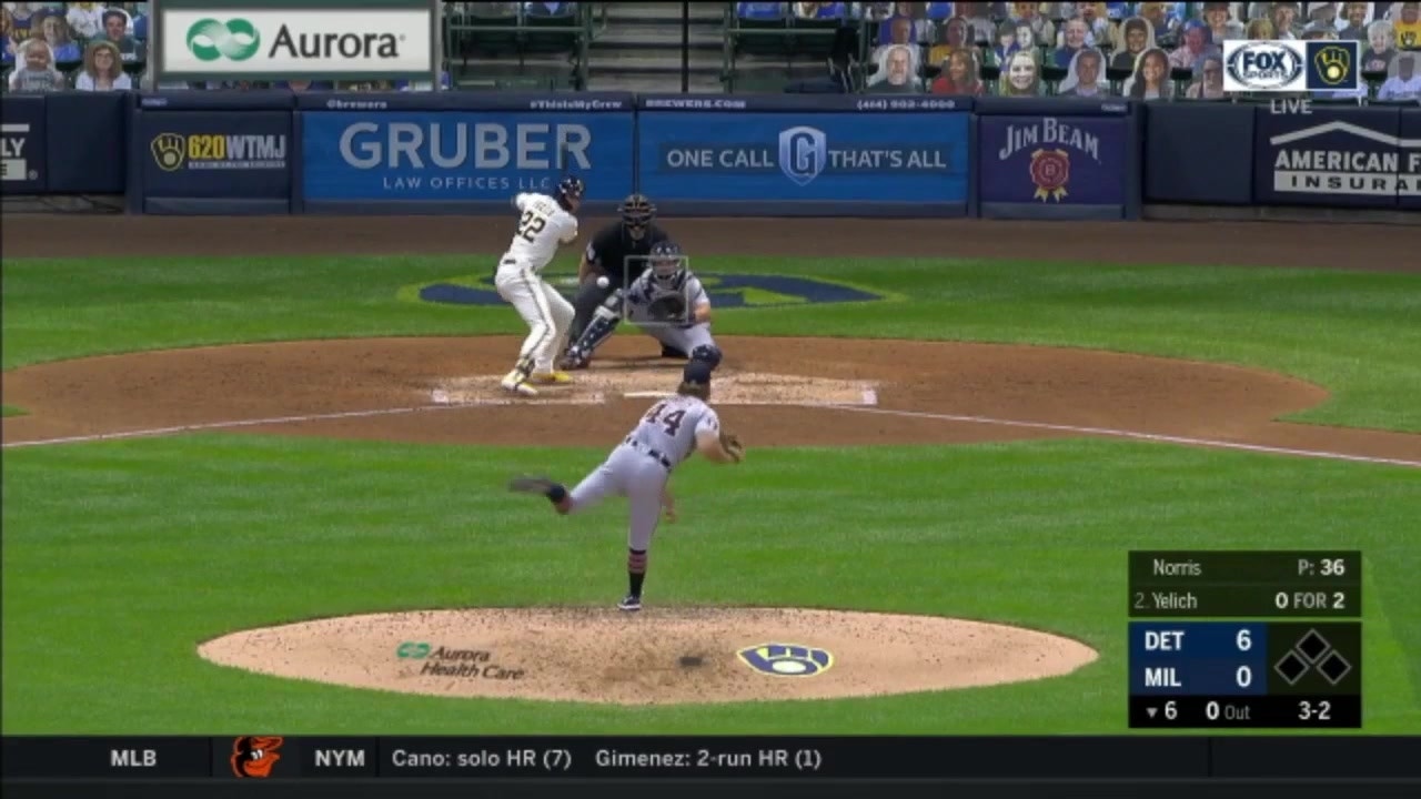 WATCH: Christian Yelich hits solo shot against Detroit