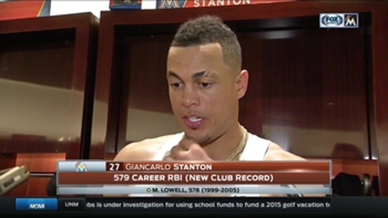 Giancarlo Stanton on win, RBI mark: It's cool, I like it all