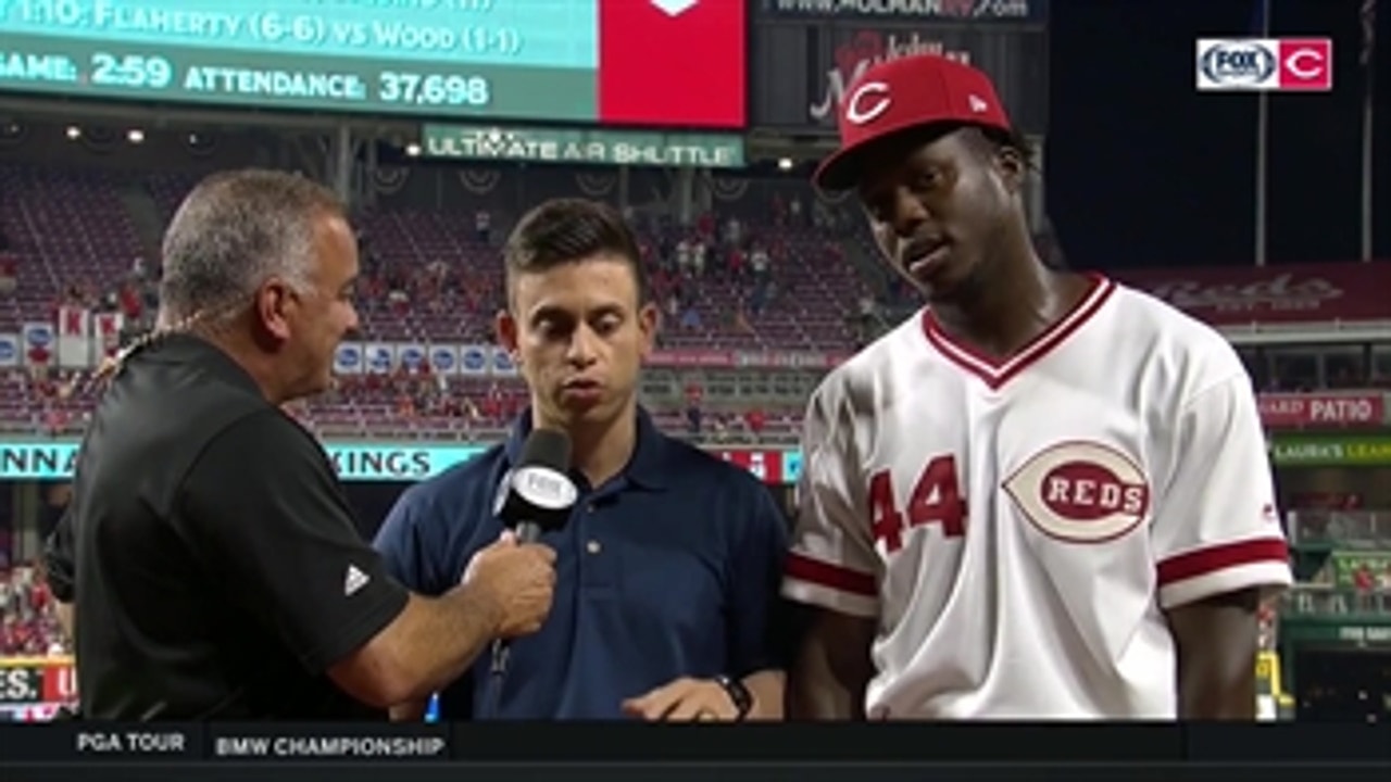 Aristides Aquino on history-making entrance into majors with Reds