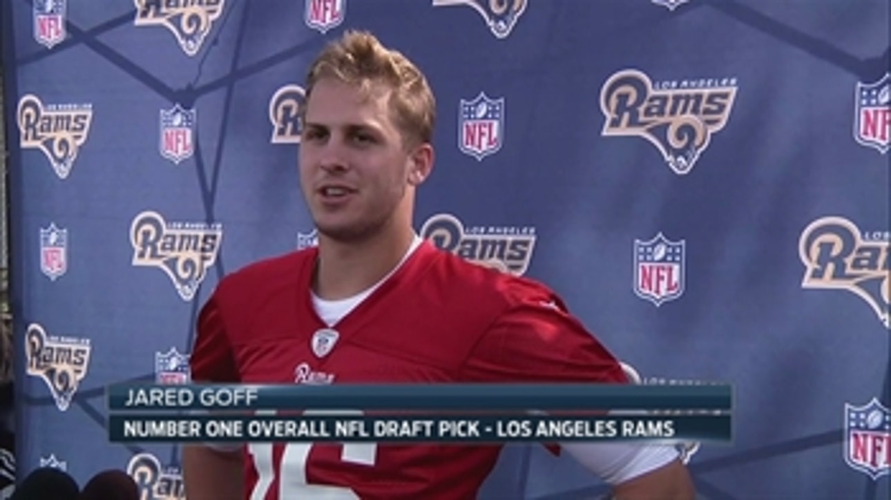 Jared Goff after his first practice: 'Great to get back on the field and meet all my new teammates'