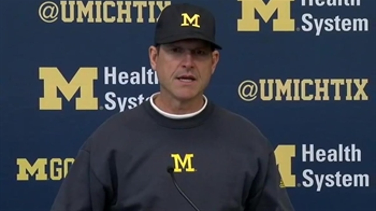 Jim Harbaugh discusses the dramatic last play against Minnesota