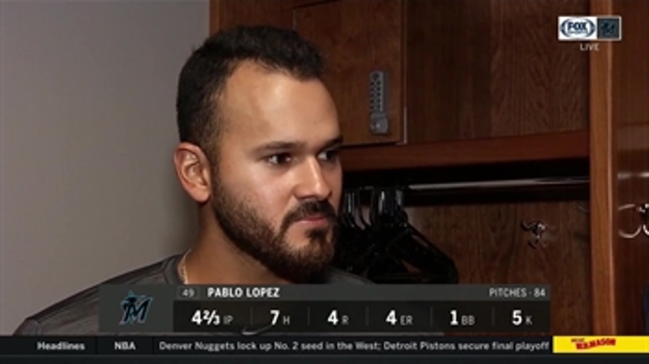 Pablo López critical of his changeup later in the game in Cincy