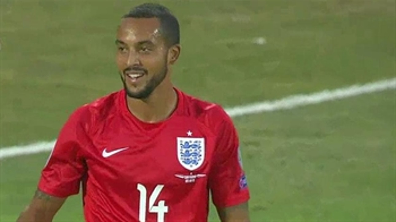 Walcott makes it 6-0 with his second of the game - Euro 2016 Qualifiers Highlights