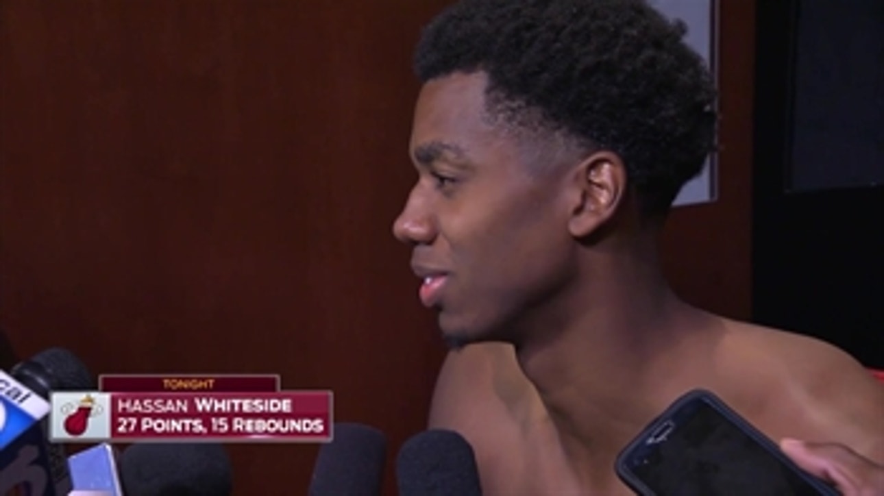 Hassan Whiteside describes cramping up against the Spurs