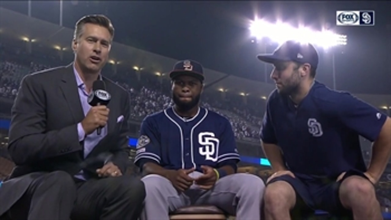 Manuel Margot talks after his home run & the Padres win