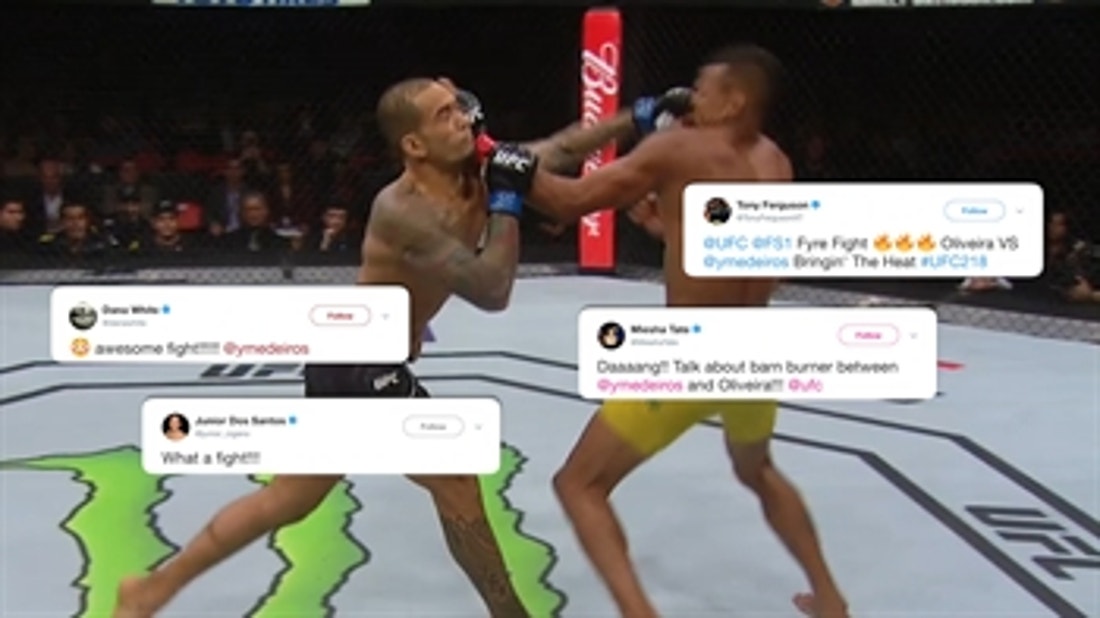 UFC Stars React To Epic Fight Between Yancy Medeiros and Alex Oliveira