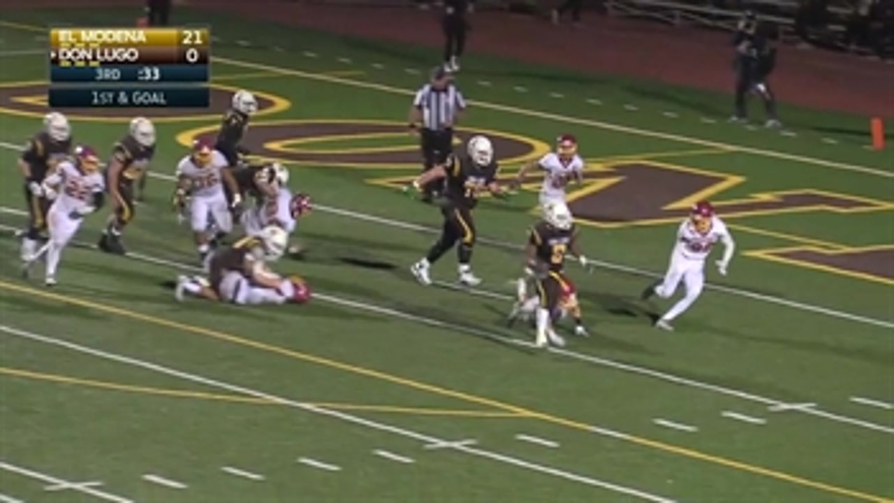 Playoffs, finals: Khoury Bethley finds his way into the end zone for Don Lugo's first points