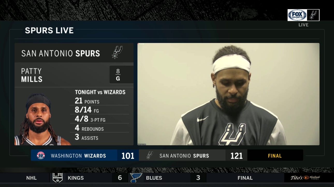 Patty :Mills on the Spurs win over the Wizards