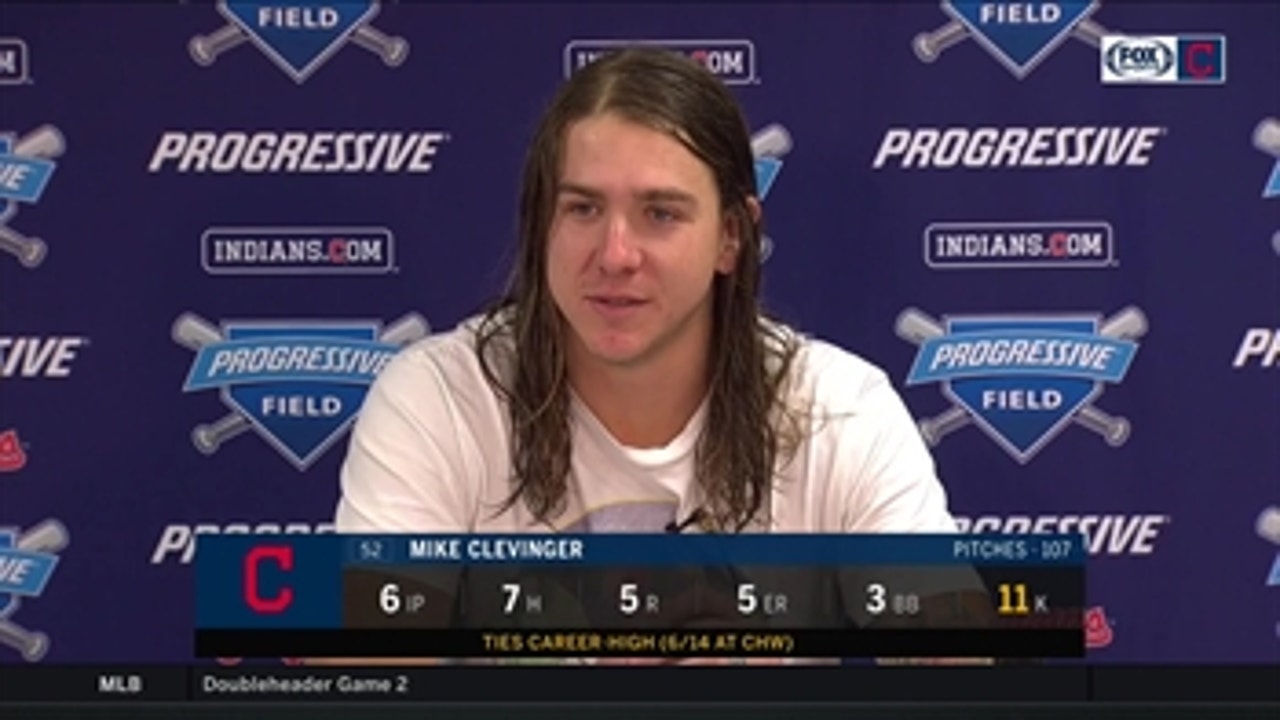 Mike Clevinger tips his cap to Reds' hitters, Indians' defense behind him