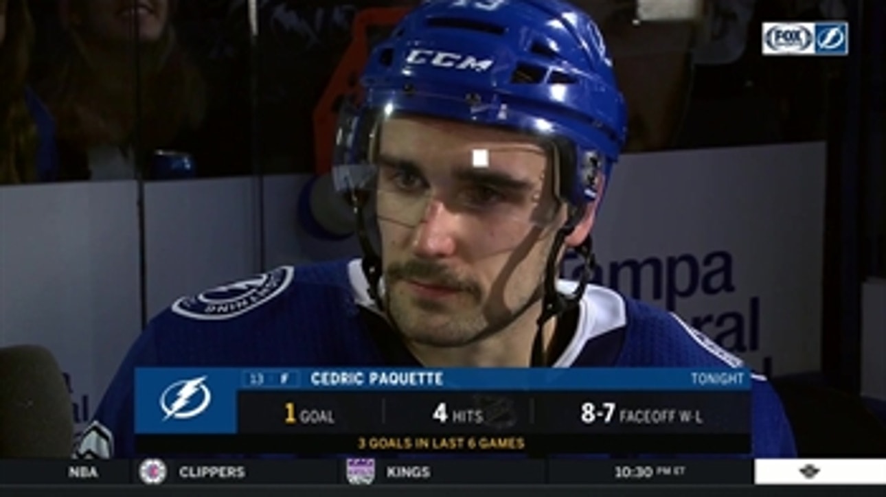 Cedric Paquette says tonight was a great challenge against Sabres