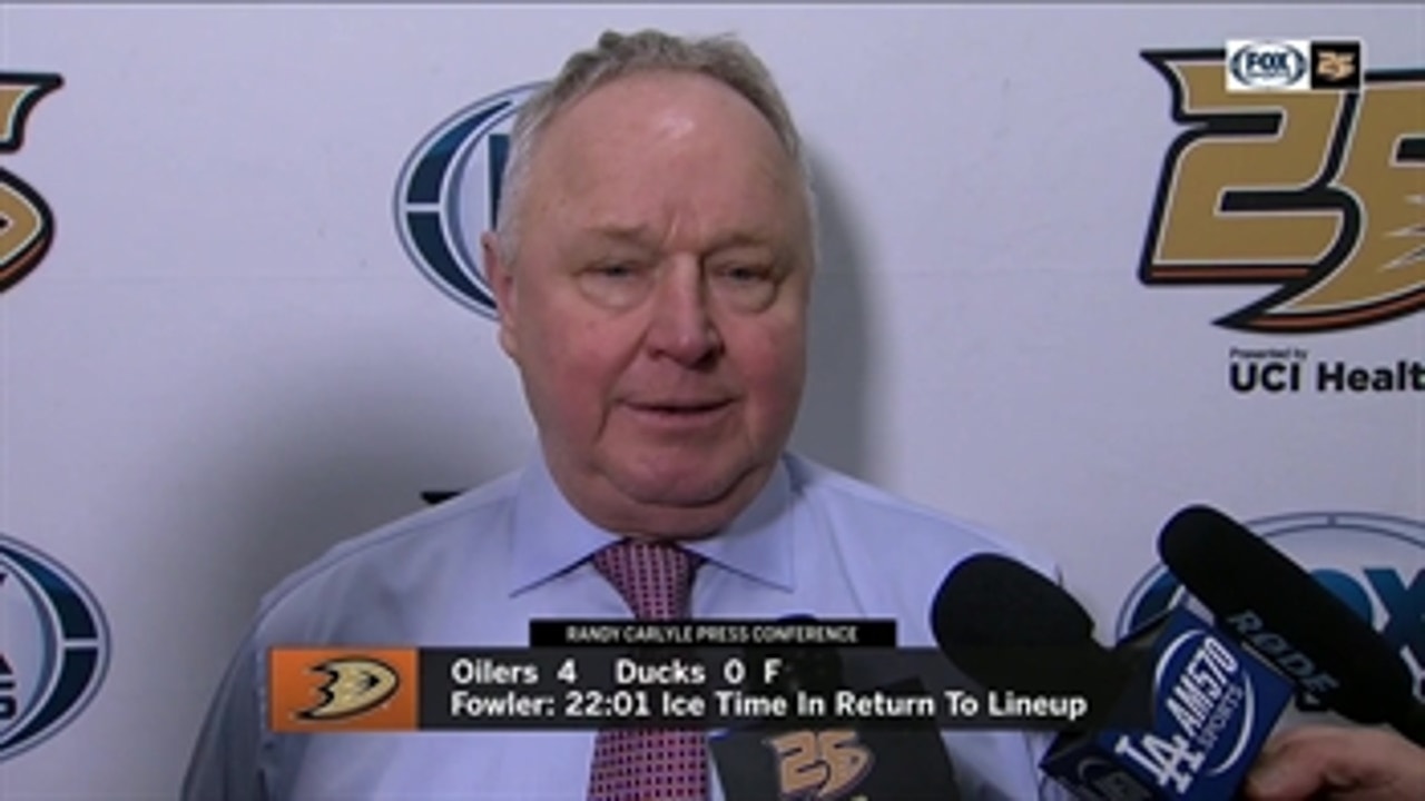 Ducks head coach Randy Carlyle comments on the 4-0 defeat